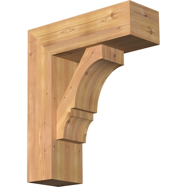 Ekena Millwork Balboa Block Smooth Bracket w/ Offset Brace, Western Red Cedar, 7 1/2"W x 22"D x 26"H BKT0806X22X26BOA05SWR - main